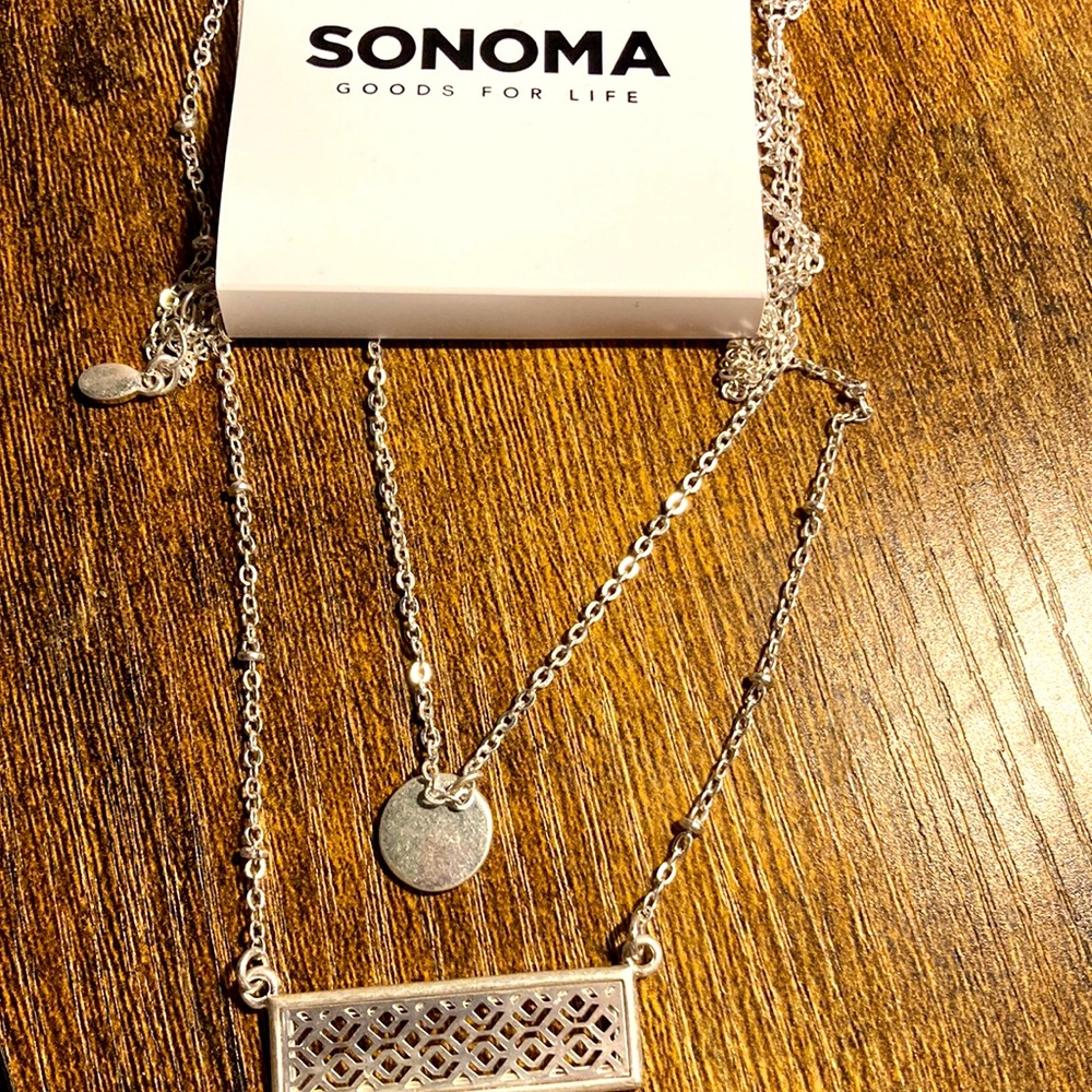 Sonoma, two strands Silvertone necklace